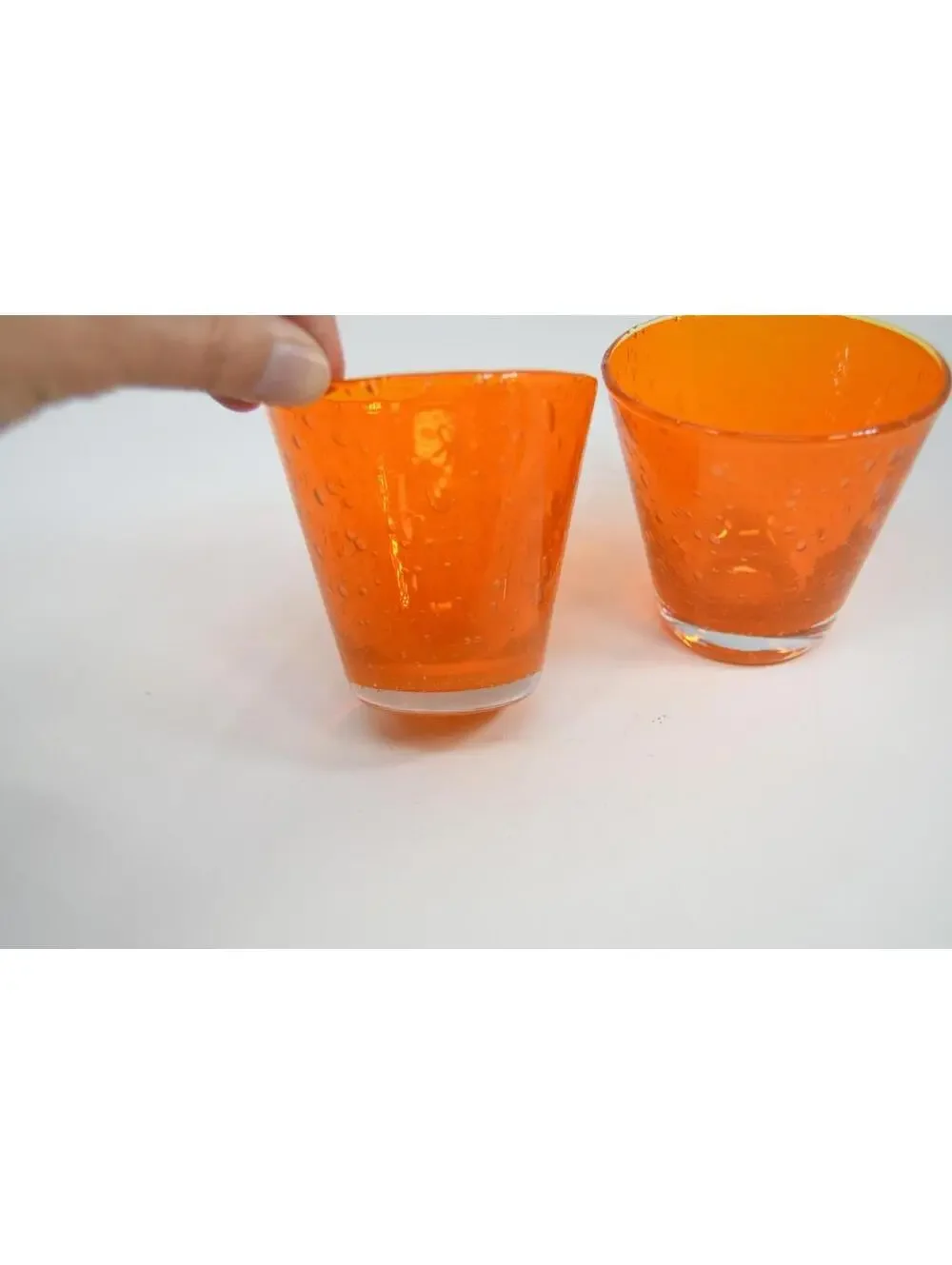 Pottery Barn Monterey Art Glass Orange 3